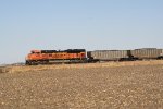 BNSF 8543 brings up the rear of a coal train